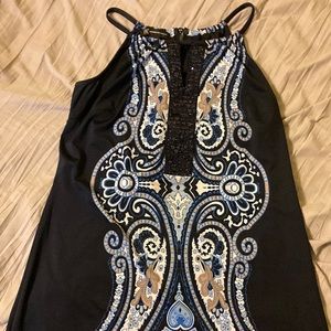 Beautiful navy dress with bead accents